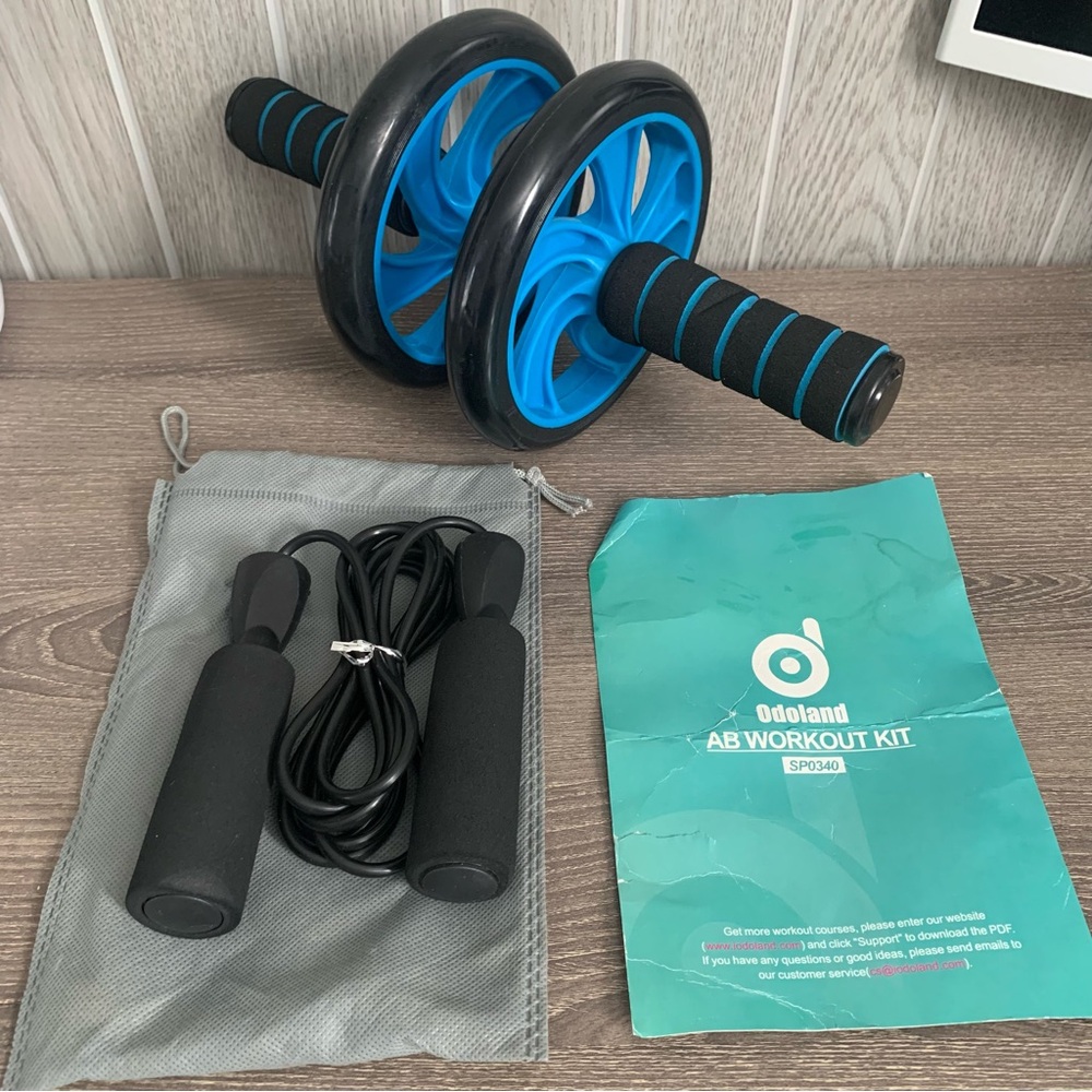 Odoland AB Wheel Roller Kit AB Roller Pro with Jump Rope Home Gym Workout